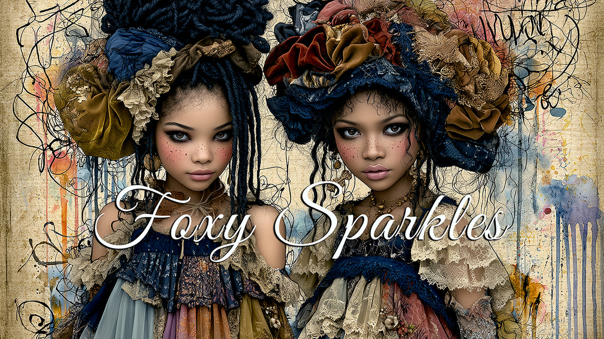 Black Soul Victorian Sisters – Mixed Media Digital Art Print | Foxy Sparkles