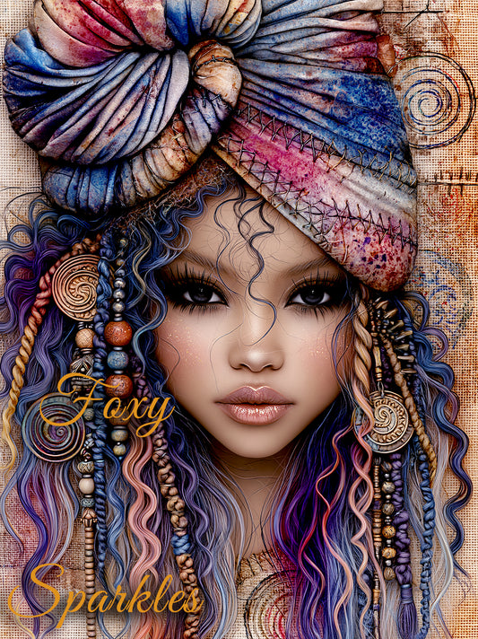 Headwrap Bonnet Angel Gorgeous Black Woman
