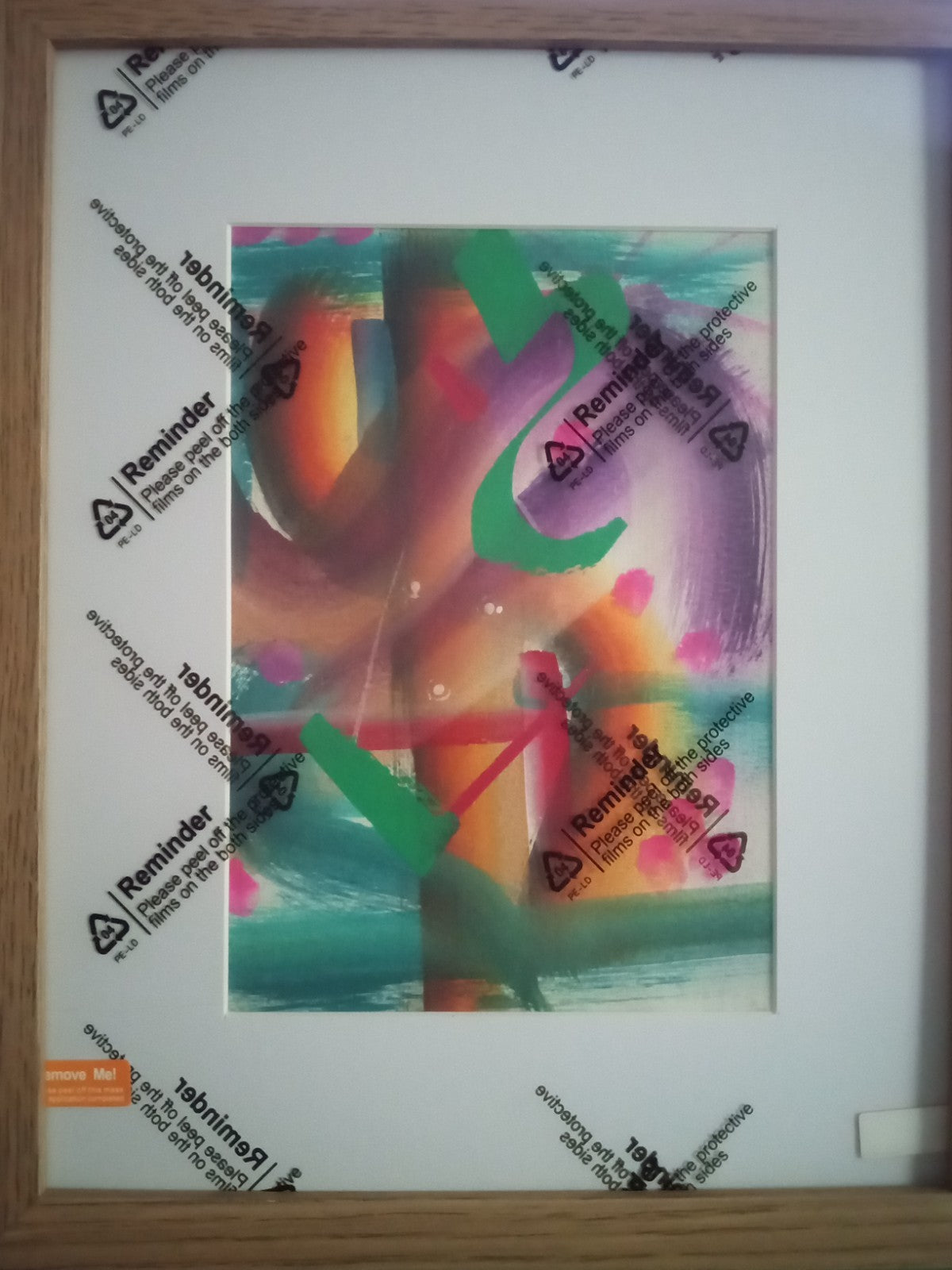 Original Art Abstract 5" x 7" Size Rainbow Of Colours OOAK Framed/Unframed