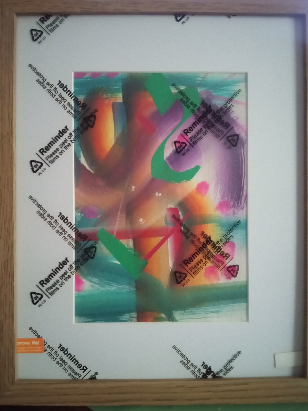 Original Art Abstract 5" x 7" Size Rainbow Of Colours OOAK Framed/Unframed
